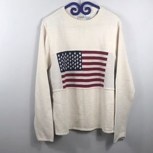American flag crew neck sweater